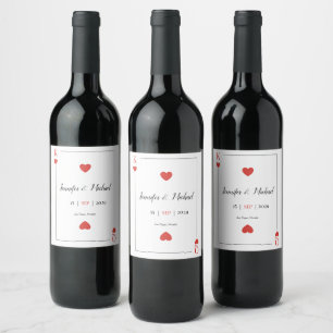 Étiquette Pour Bouteilles De Vin Jouer Carte Las Vegas Mariage Affiche de bienvenue
