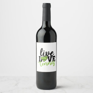 Étiquette Pour Bouteilles De Vin Joueur de Tennis Live Love Tennis