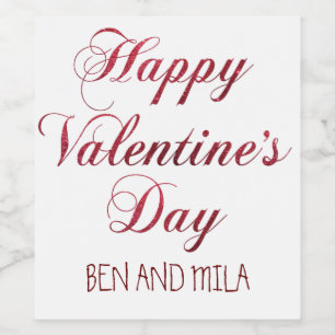 Étiquette Pour Bouteilles De Vin Jour de la Saint Valentin