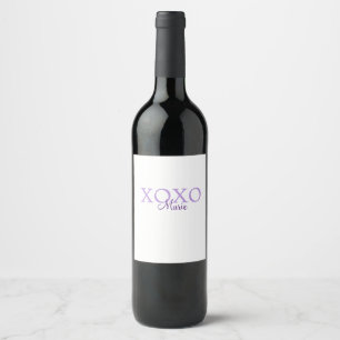 Étiquette Pour Bouteilles De Vin Jour de la Saint Valentin Xoxo ajouter nom pastel 