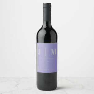 Étiquette Pour Bouteilles De Vin Jour de mariage minimaliste lavande argenté