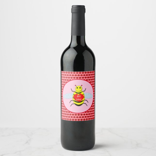 Étiquette Pour Bouteilles De Vin Jour des Véntines (Devant)