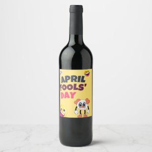 Étiquette Pour Bouteilles De Vin Jour du fou d'avril