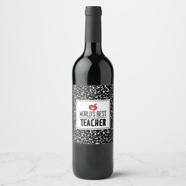 Étiquette Pour Bouteilles De Vin Journée mondiale de l'enseignant (Devant)