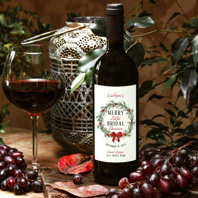 Étiquette Pour Bouteilles De Vin Joyeuse Petite Noce de Noël (Créateur téléchargé)