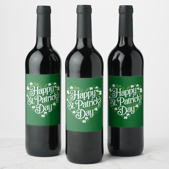 Étiquette Pour Bouteilles De Vin Joyeuse Saint-Patrick  (Bouteilles)