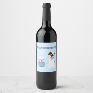 Étiquette Pour Bouteilles De Vin Joyeux 4 Juillet Chien Rouge Blanc Bleu