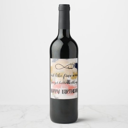 Etiquette Pour Bouteilles De Vin Joyeux Anniversaire Zazzle Fr