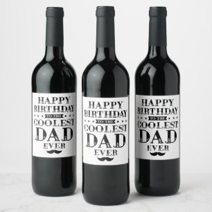 Étiquette Pour Bouteilles De Vin Joyeux anniversaire à papa le plus frais jamais le