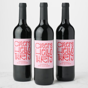 Étiquette Pour Bouteilles De Vin Joyeux Anniversaire Trente ' 30 ans Cheers