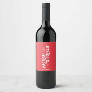 Étiquette Pour Bouteilles De Vin Joyeux et brillant minimaliste de typographie mode