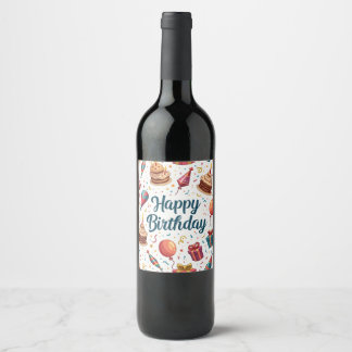 Étiquette Pour Bouteilles De Vin Joyeux Étiquette de bouteilles de vin d'anniversai