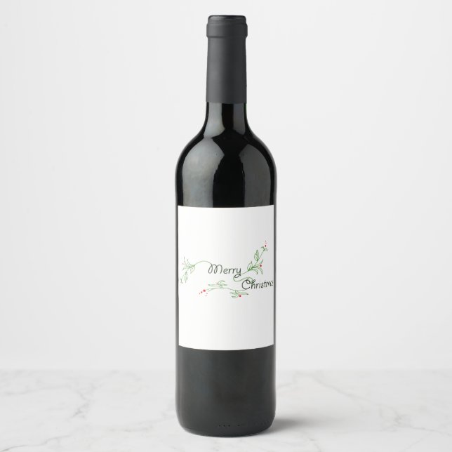 Étiquette Pour Bouteilles De Vin Joyeux Étiquette de vin de Noël (Devant)