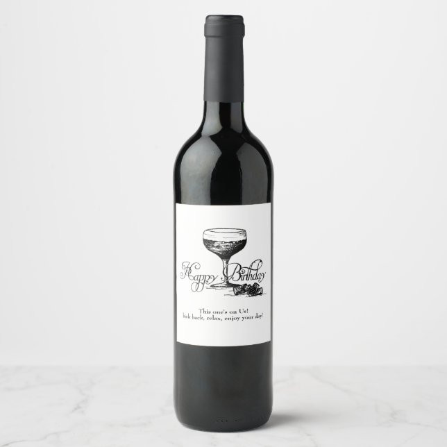 Étiquette Pour Bouteilles De Vin Joyeux Étiquette De Vins Anniversaire De Nous (Devant)