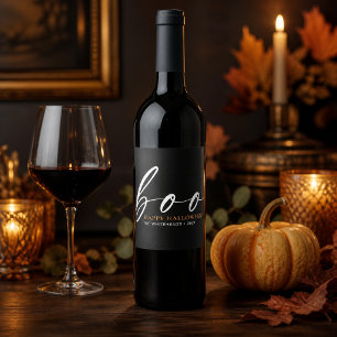 Étiquette Pour Bouteilles De Vin Joyeux Halloween en noir