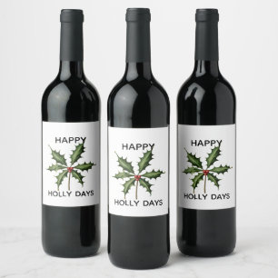 ÉTIQUETTE POUR BOUTEILLES DE VIN JOYEUX JOURS DE HOUX