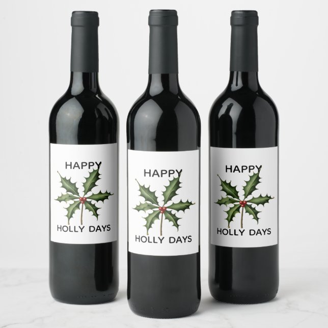 ÉTIQUETTE POUR BOUTEILLES DE VIN JOYEUX JOURS DE HOUX (Bouteilles)
