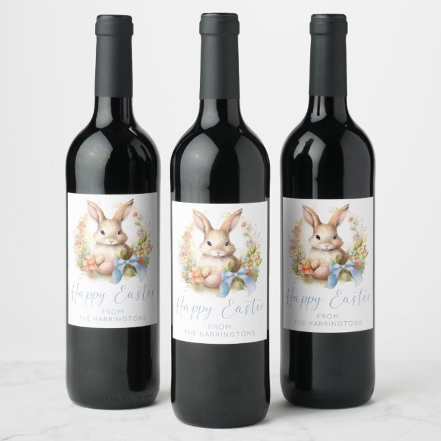 Étiquette Pour Bouteilles De Vin Joyeux Lapin de Pâques (Bouteilles)