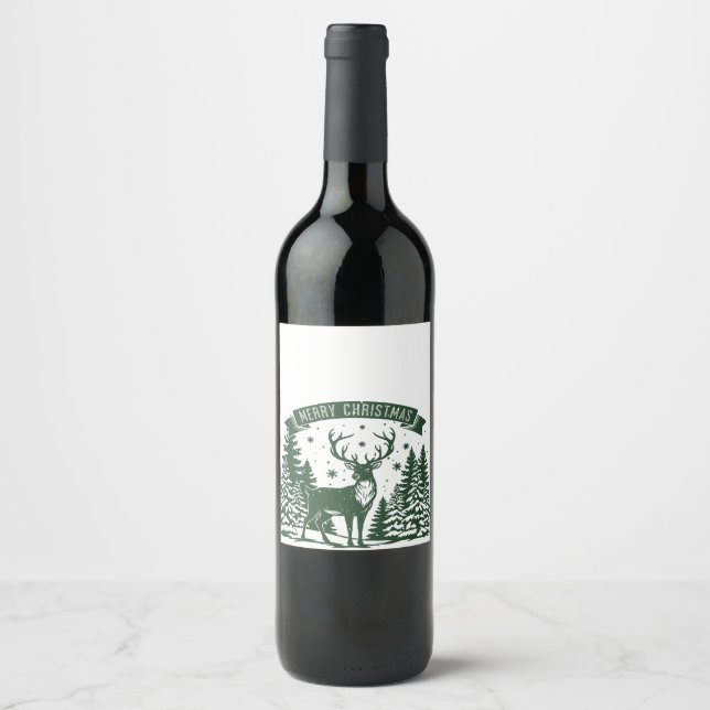 Étiquette Pour Bouteilles De Vin Joyeux Noël (Devant)