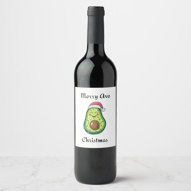 Étiquette Pour Bouteilles De Vin Joyeux Noël Avo (Devant)