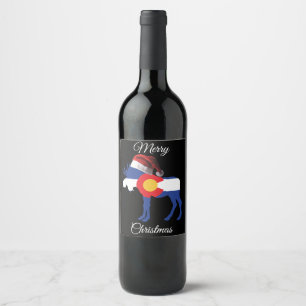 Étiquette Pour Bouteilles De Vin Joyeux Noël Colorado Moose