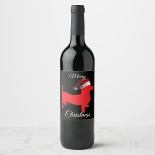 Étiquette Pour Bouteilles De Vin Joyeux Noël Dachshund