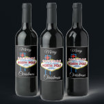 Étiquette Pour Bouteilles De Vin Joyeux Noël Las Vegas<br><div class="desc">SYMBOLE Las Vegas Joyeux Noël</div>