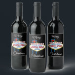 Étiquette Pour Bouteilles De Vin Joyeux Noël Las Vegas<br><div class="desc">SYMBOLE Las Vegas Joyeux Noël</div>