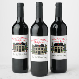 Étiquette Pour Bouteilles De Vin Joyeux Noël personnalisé