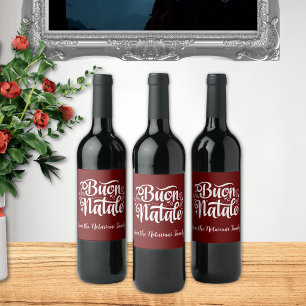 Étiquette Pour Bouteilles De Vin Joyeux Noël Simple Red Italian Noël