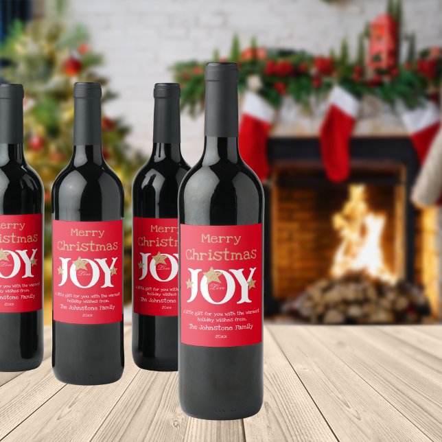 Étiquette Pour Bouteilles De Vin Joyeux Noël Un Petit Cadeau Pour Vous Mignonne Rou (Liven things up with these bright and cheerful wine bottle labels. Perfect for the holidays.)