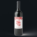 Étiquette Pour Bouteilles De Vin Joyeux petit Noël aquarelle Splash<br><div class="desc">Boules de décoration de Noël rouge et blanc avec rubans rouges et éclaboussures de couleur rouge et blanche. Dans le haut rouge cerise d'hiver avec éclaboussures de couleur et la chute de neige. Belle et artistique conception de Noël. Personnalisez en changeant le texte. Amusez-vous un Joyeux Petit Noël !</div>