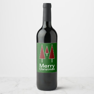 Étiquette Pour Bouteilles De Vin Joyeux pins de Noël Arbres saisonniers Abstraits
