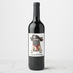 Étiquette Pour Bouteilles De Vin Joyeux Pirate d'Anniversaire