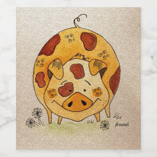 Étiquette Pour Bouteilles De Vin Joyeux porc