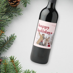 Étiquette Pour Bouteilles De Vin Joyeux Sucre de canne de vacances Photo