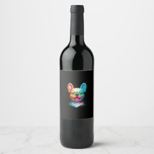 Étiquette Pour Bouteilles De Vin joyeux taureau français sourire cadeau visage