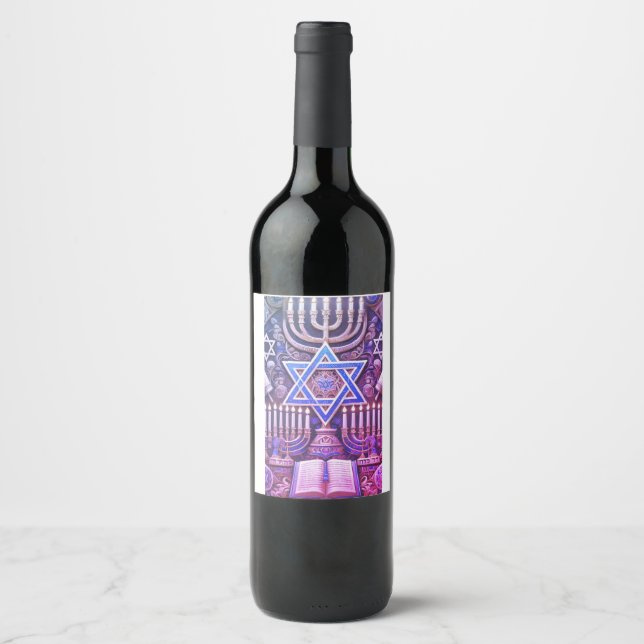 Étiquette Pour Bouteilles De Vin Juif (Devant)