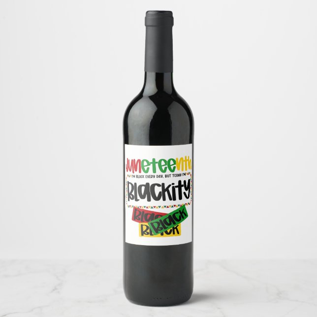 Étiquette Pour Bouteilles De Vin JunetDix Blackity Noir Noir Funny (Devant)