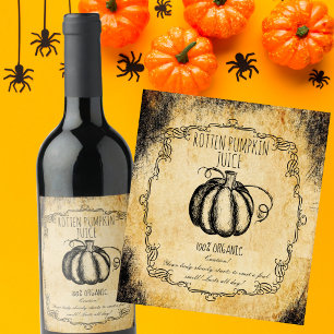 Étiquette Pour Bouteilles De Vin Jus de citrouille pourri de l'apothicaire Hallowee