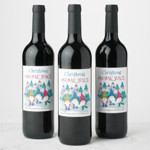 Étiquette Pour Bouteilles De Vin Jus de Gnome de Noël Brasse Exclusivement pour ..