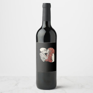 Étiquette Pour Bouteilles De Vin Jusqu'à ce que la mort nous sépare Art de squelett