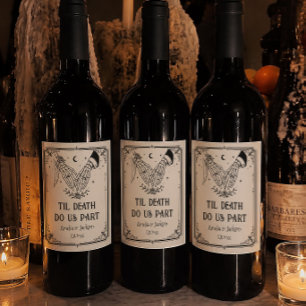 Étiquette Pour Bouteilles De Vin Jusqu'à ce que la mort nous sépare Mariage d'Hallo