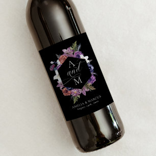 Étiquette Pour Bouteilles De Vin Jusqu'à ce que la mort nous sépare Mariage Violet