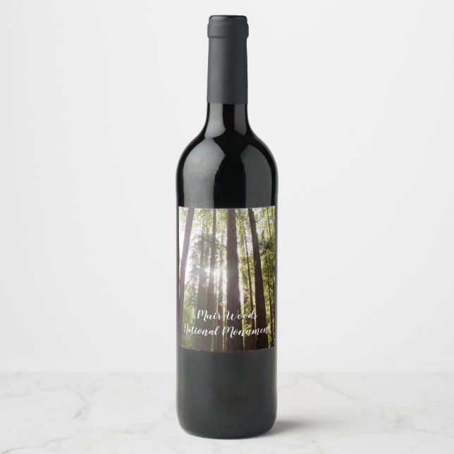 Étiquette Pour Bouteilles De Vin Jusqu'aux Séquoias le Matin (Devant)