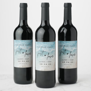 Étiquette Pour Bouteilles De Vin Just Love Beach Elopement Faveurs
