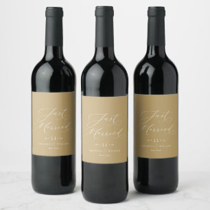 Étiquette Pour Bouteilles De Vin Juste marié Mariage personnalisé Étiquette de vin