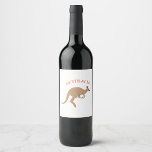 Étiquette Pour Bouteilles De Vin Kangourou australien