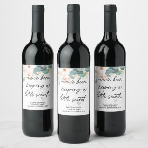 Étiquette Pour Bouteilles De Vin Keeping Little Secret Baby Pregnancy Announcement