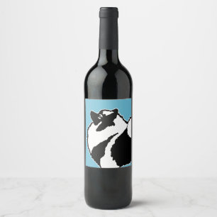 Étiquette Pour Bouteilles De Vin Keeshond Graphics - Cute Original Chig Art